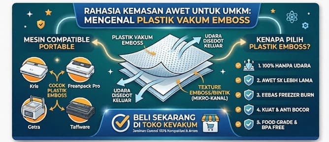 Panduan Lengkap Plastik Vakum Emboss: Ciri, Fungsi, dan Jenis Mesin